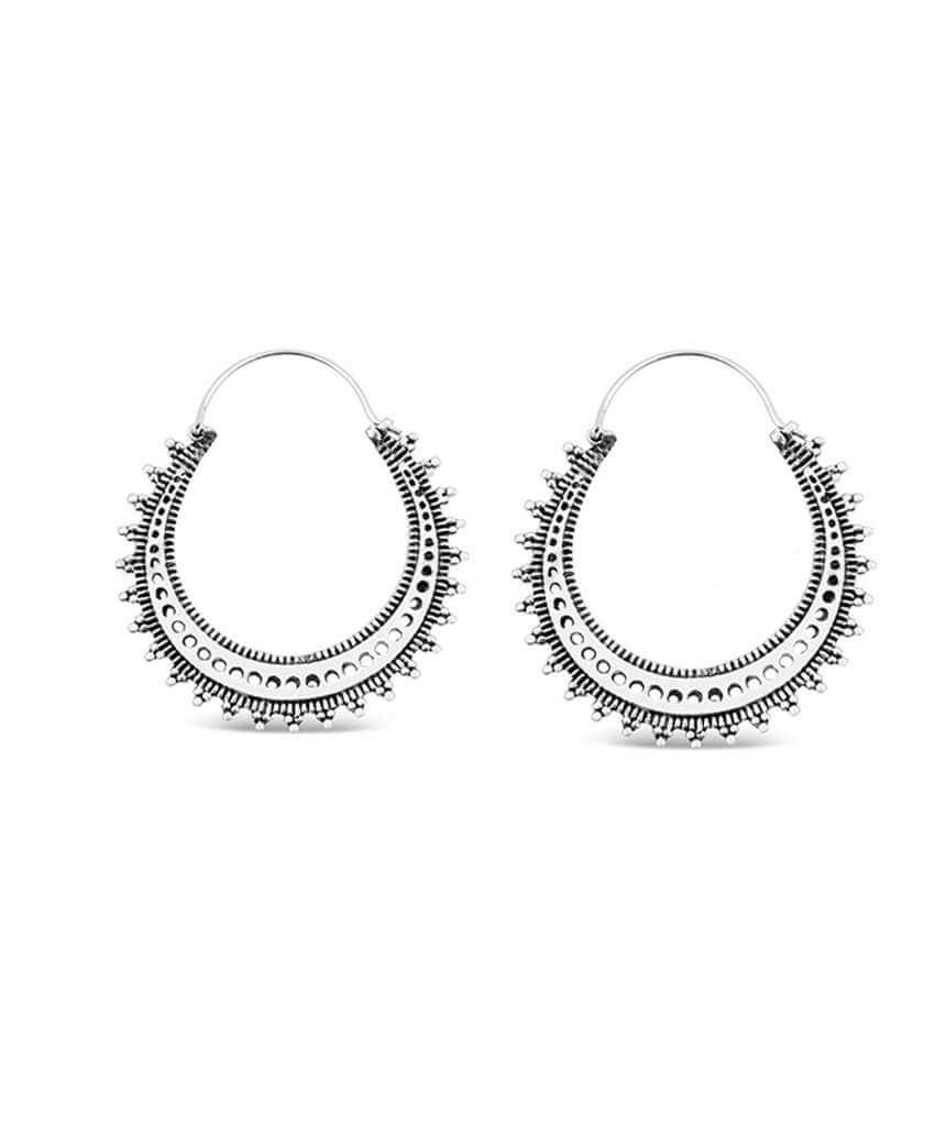 Silver Circular Hoop Earrings