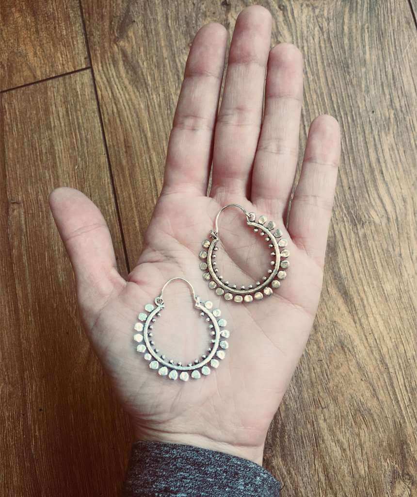 Silver Circular Sun Earrings