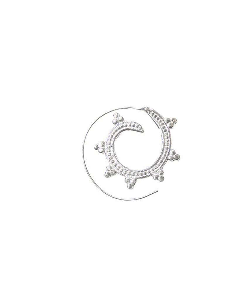 Silver Circular Swivel Hoop Earrings
