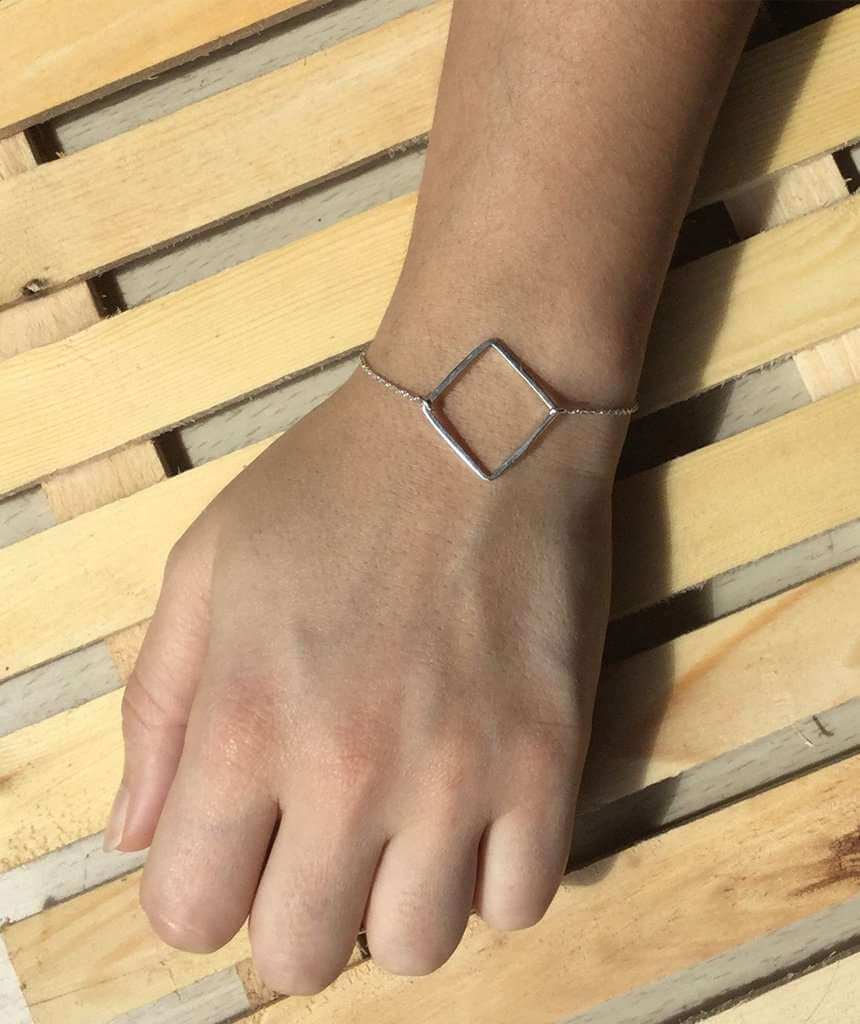 Silver Diamond Classic Geometric Bracelet