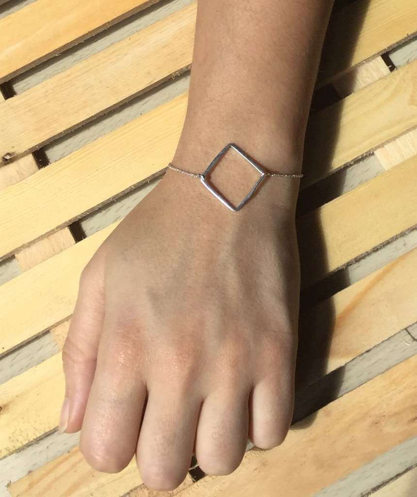 Silver Diamond Classic Geometric Bracelet