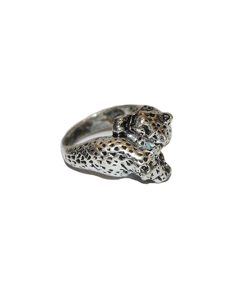 Silver Double Leopard Ring