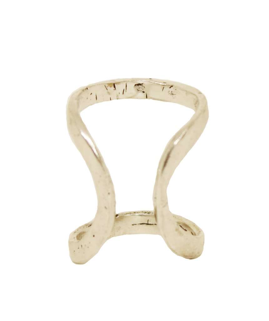 Silver Double Ring in One