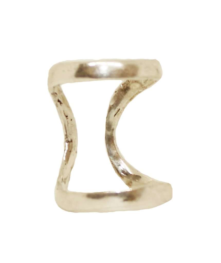 Silver Double Ring in One