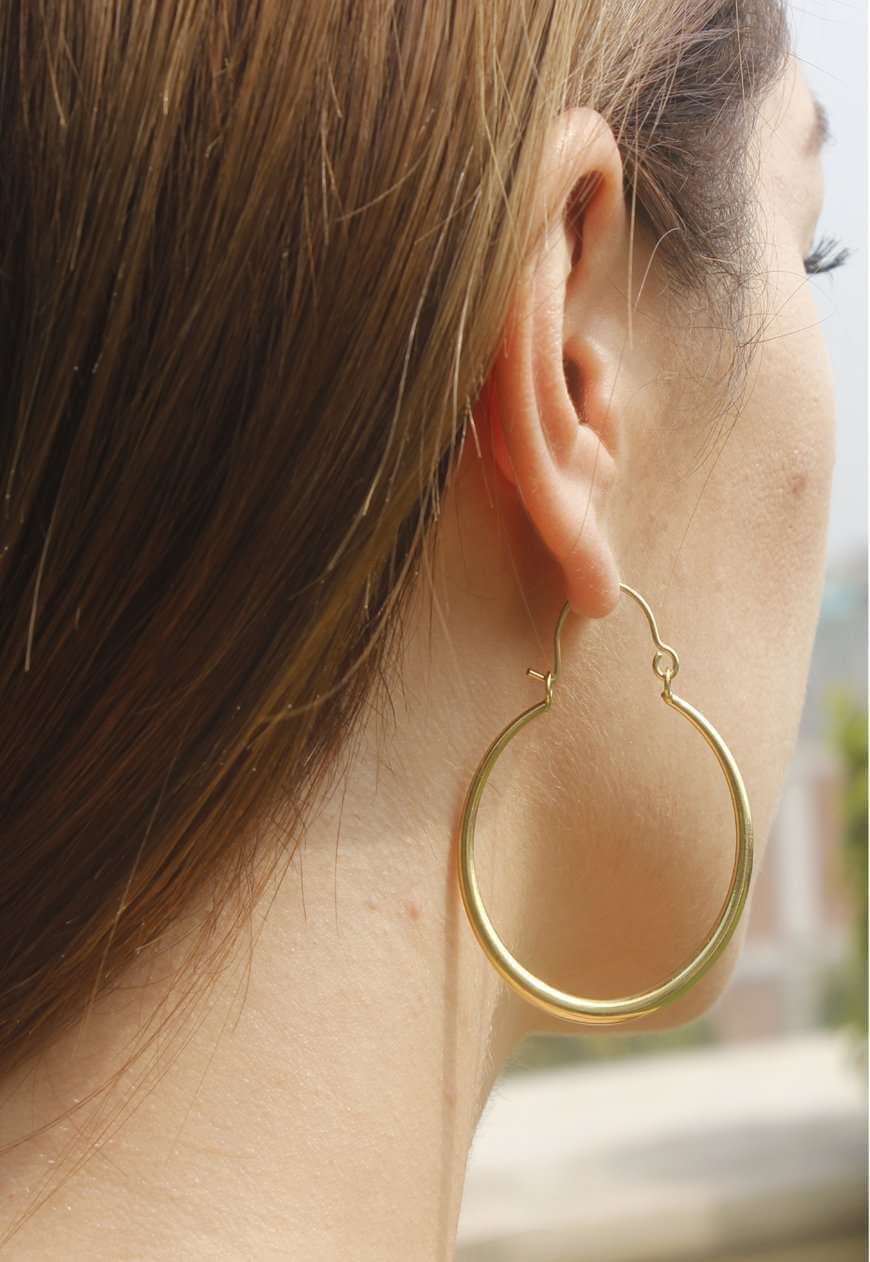 Silver Egyptian Hoop Earrings