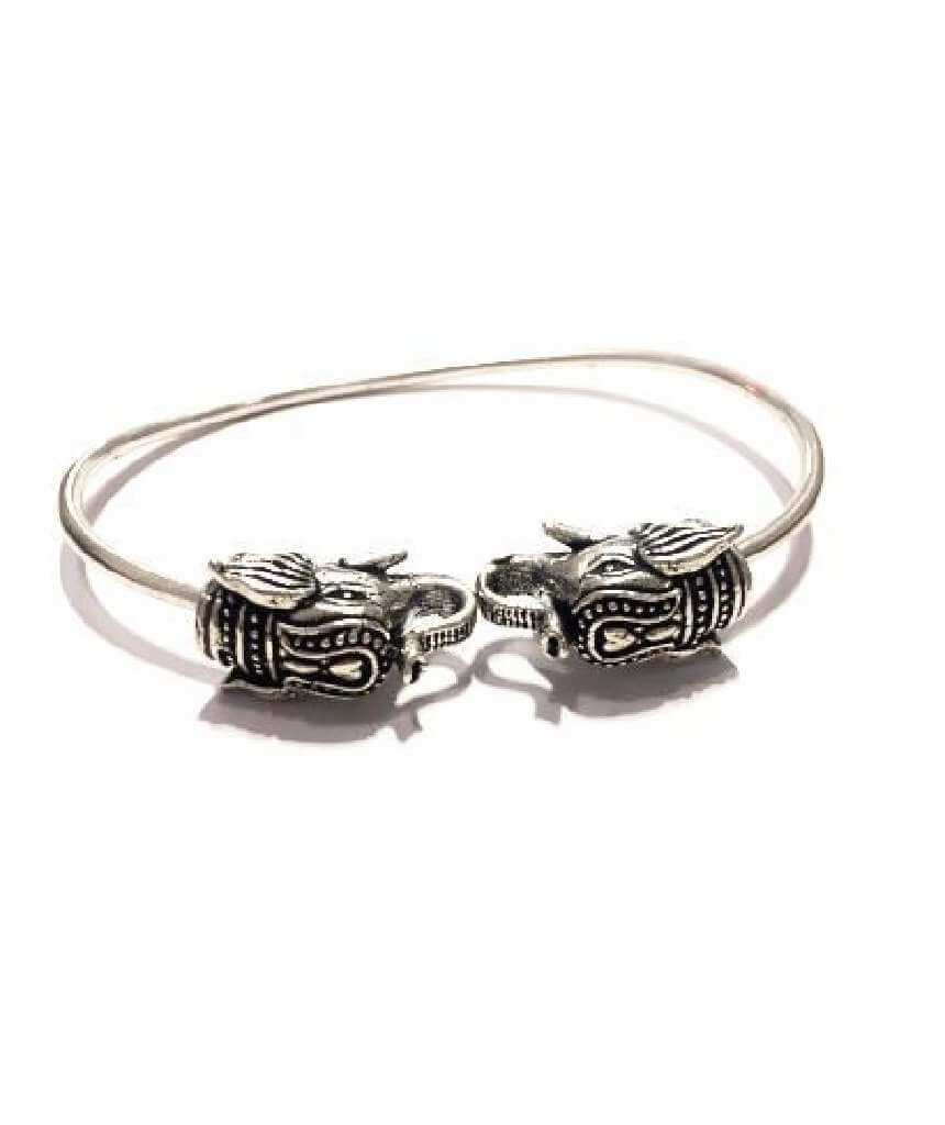 Silver Elephant Bangle Bracelet