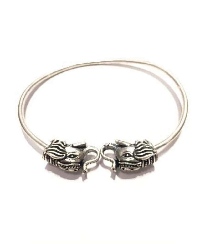 Silver Elephant Bangle Bracelet