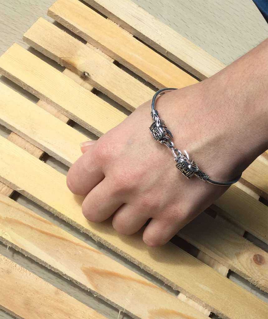 Silver Elephant Bangle Bracelet