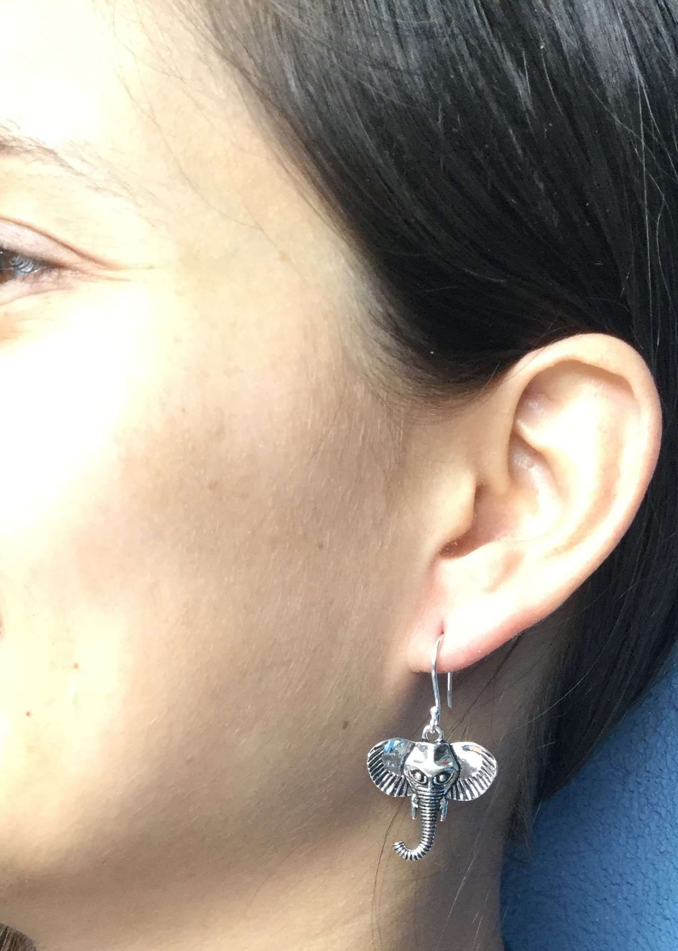 Silver Elephant Earrings