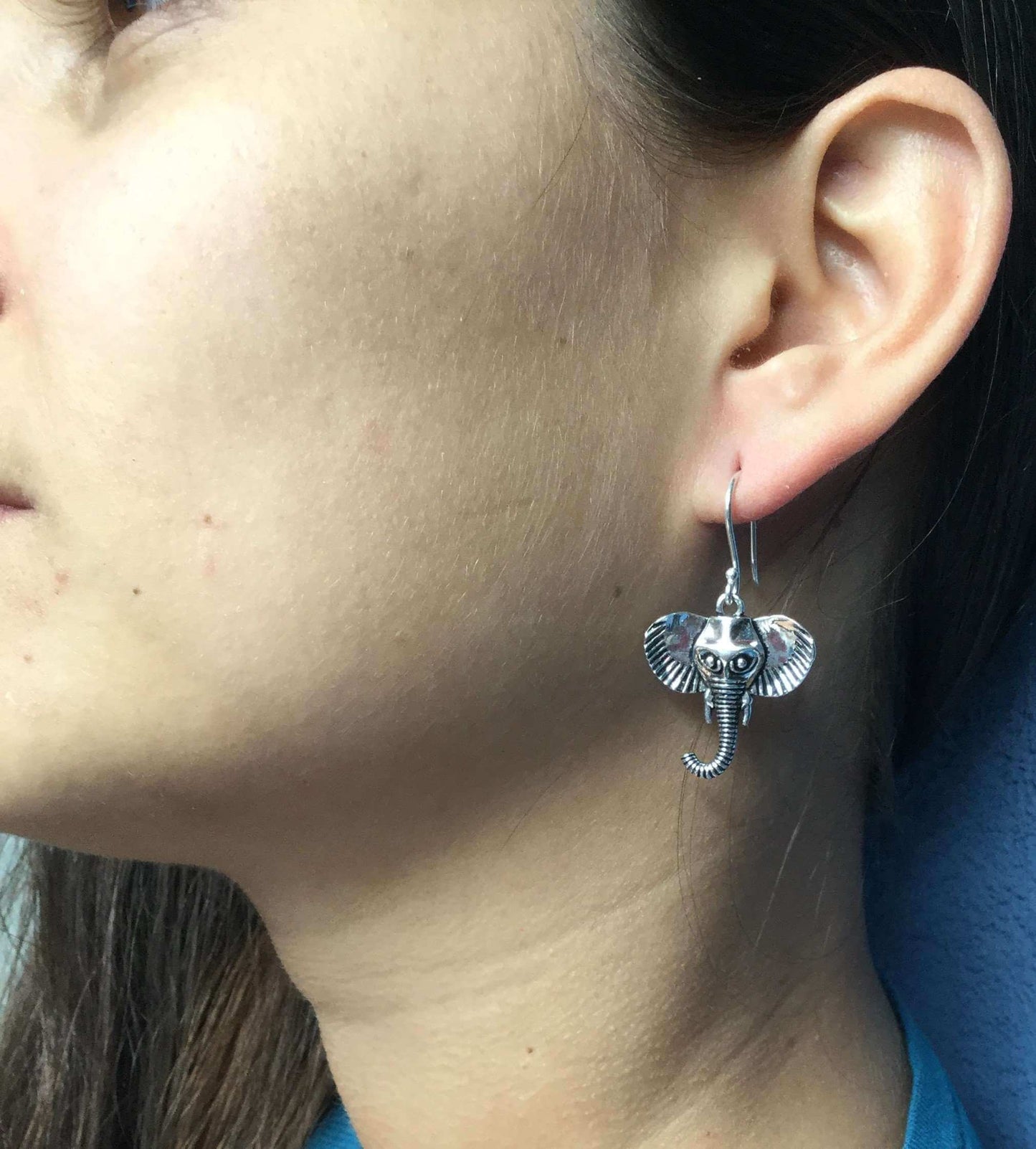 Silver Elephant Earrings