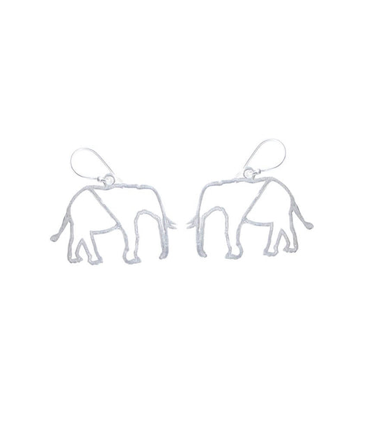 Silver Elephant Earrings