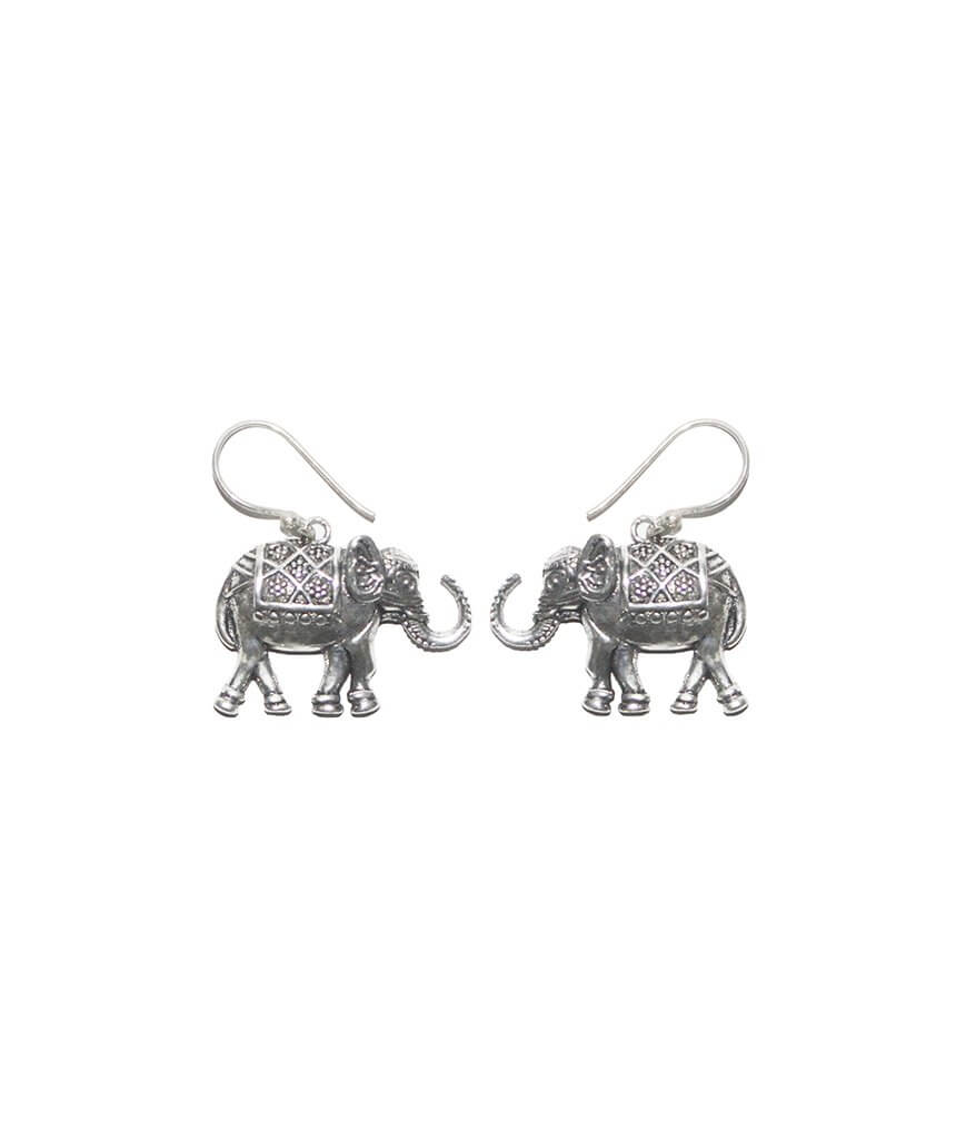 Silver Elephant Earrings