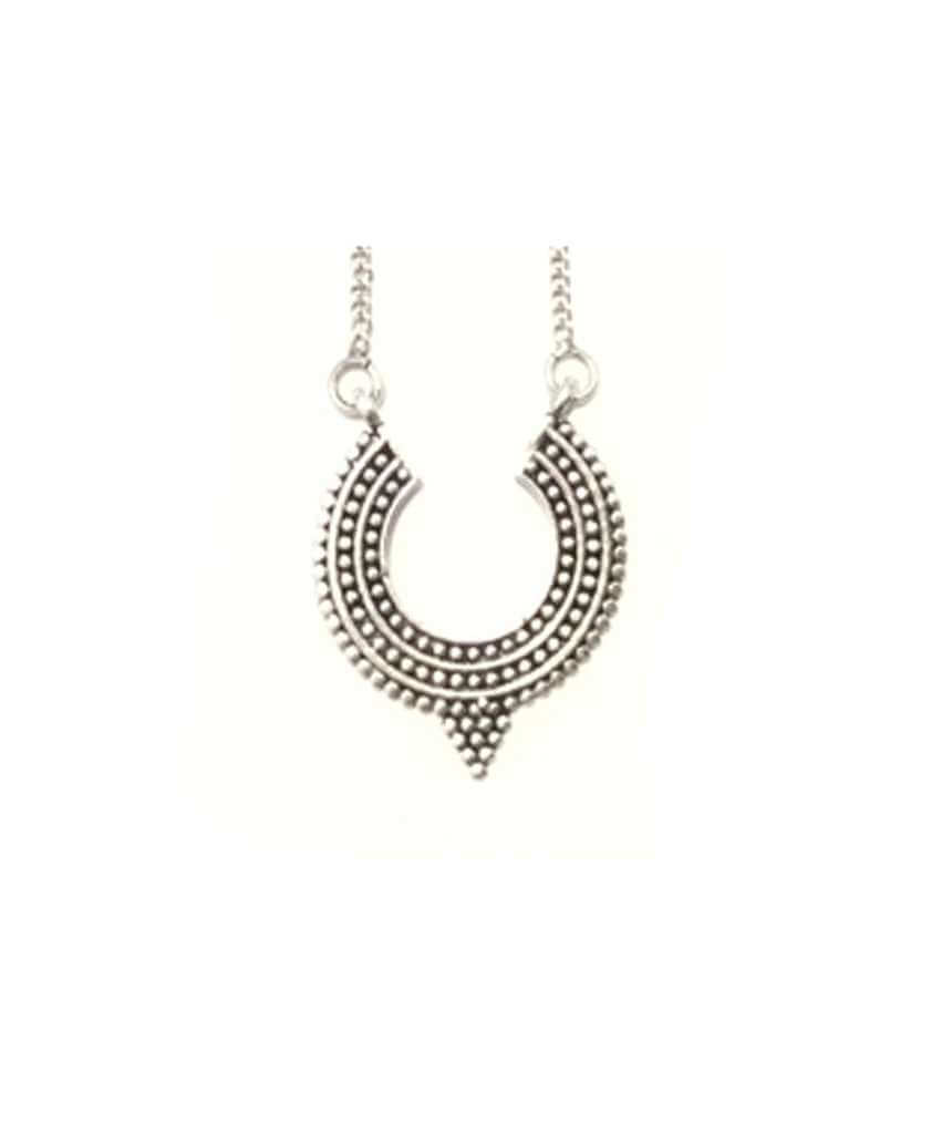 Silver Ethnic Brass Necklace