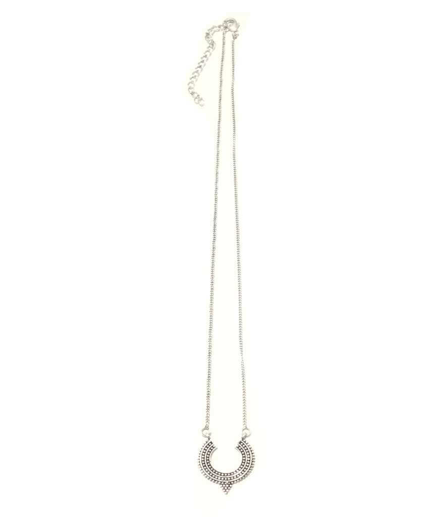 Silver Ethnic Brass Necklace