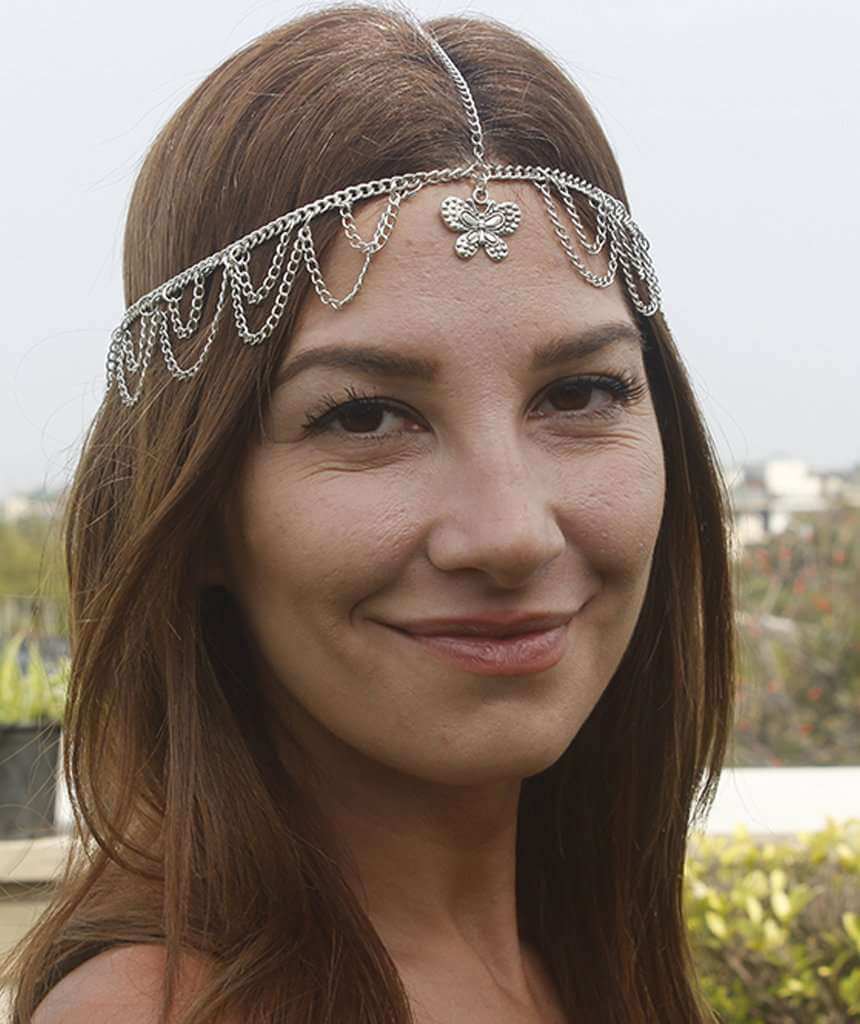 Silver Ethnic Butterfly Head Chain