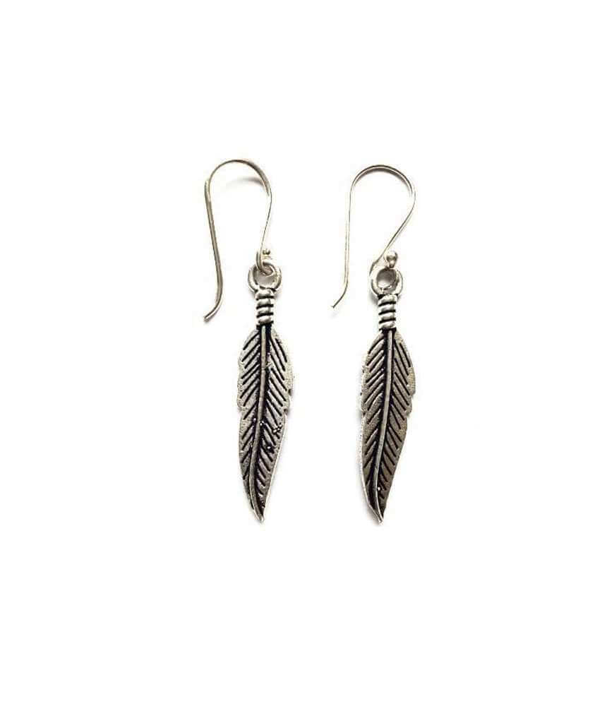 Silver Feather Earrings