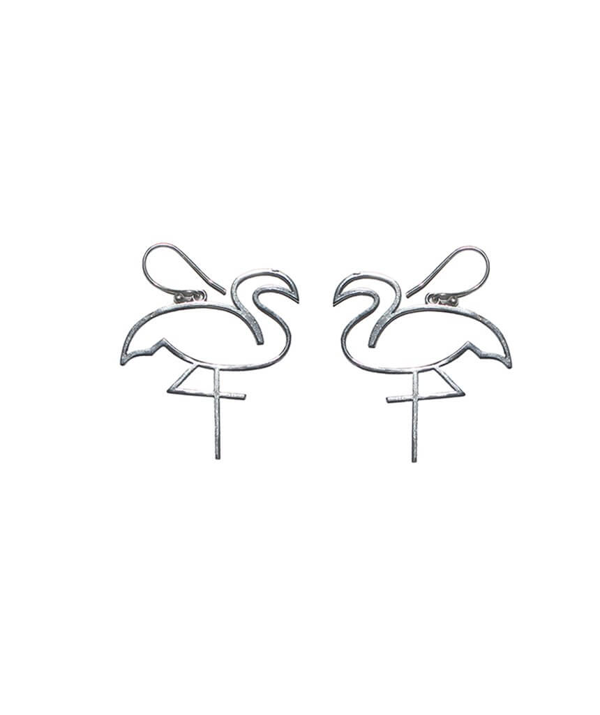 Silver clearance flamingo earrings