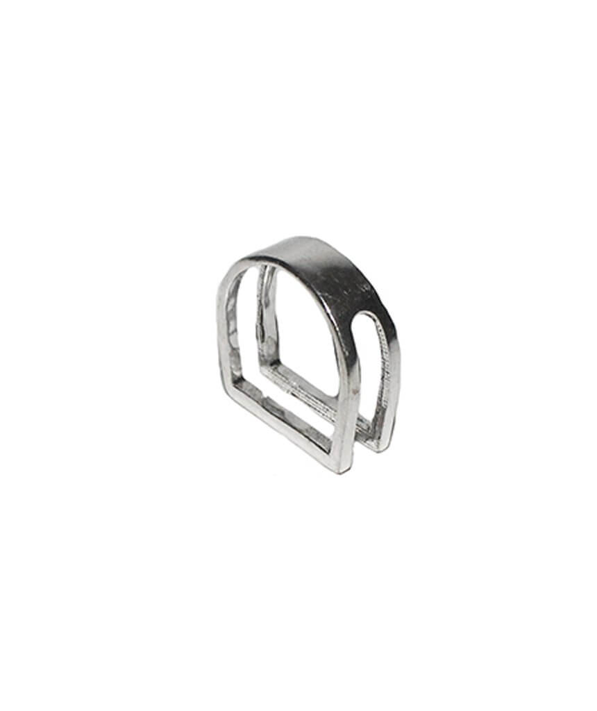 Silver Geometric Square Ring