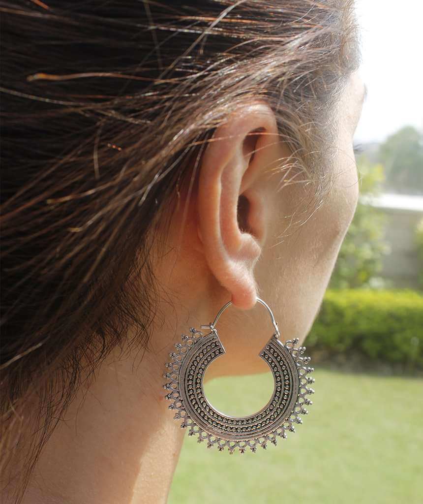 Silver Gypsy Hoop Earrings