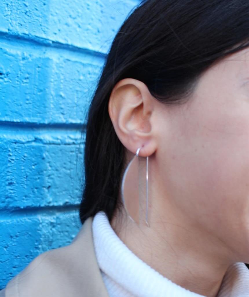 Silver Half Moon Earrings