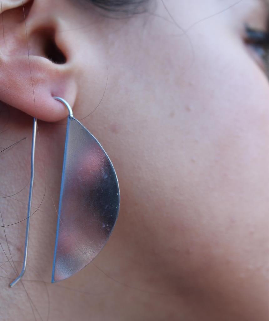 Silver Half Moon Earrings