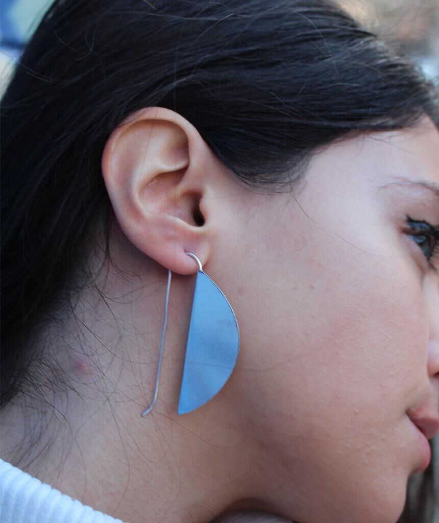 Silver Half Moon Earrings