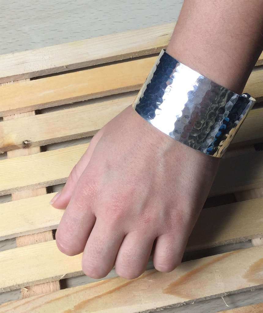 Silver Hammered Cuff Bracelet