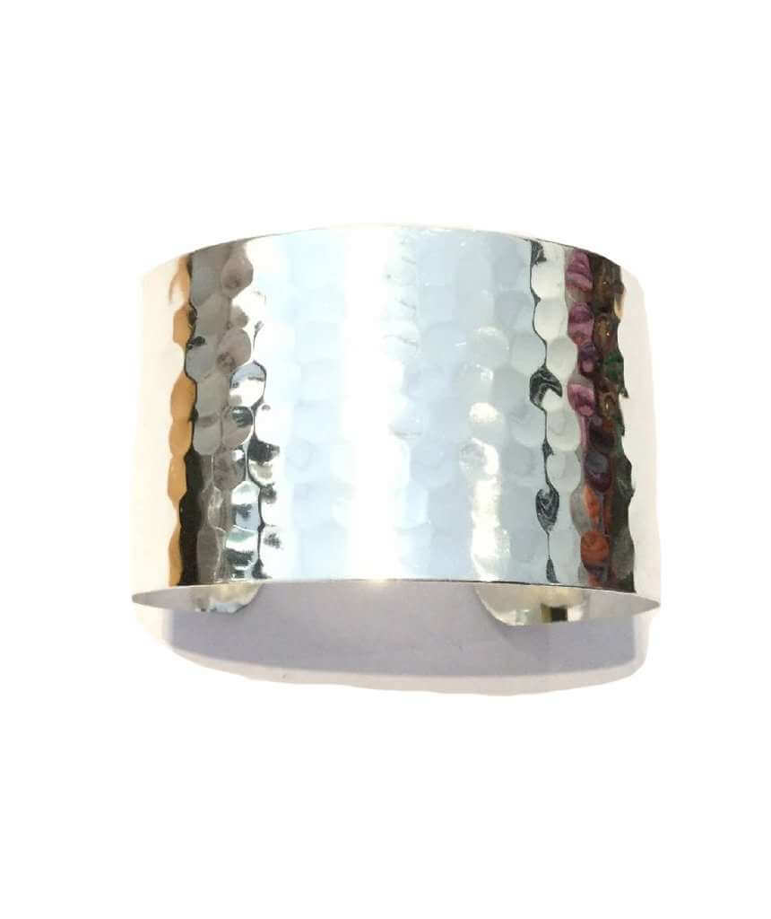 Silver Hammered Cuff Bracelet