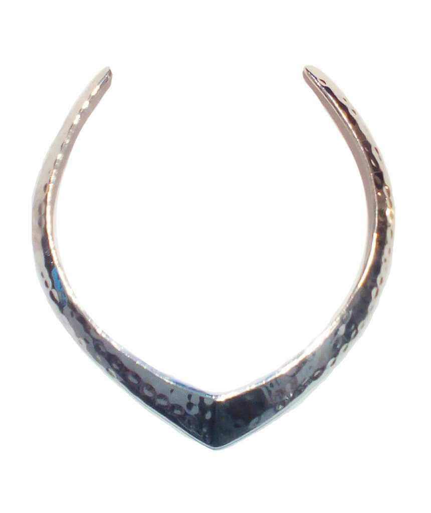Silver Hammered Thick V Choker