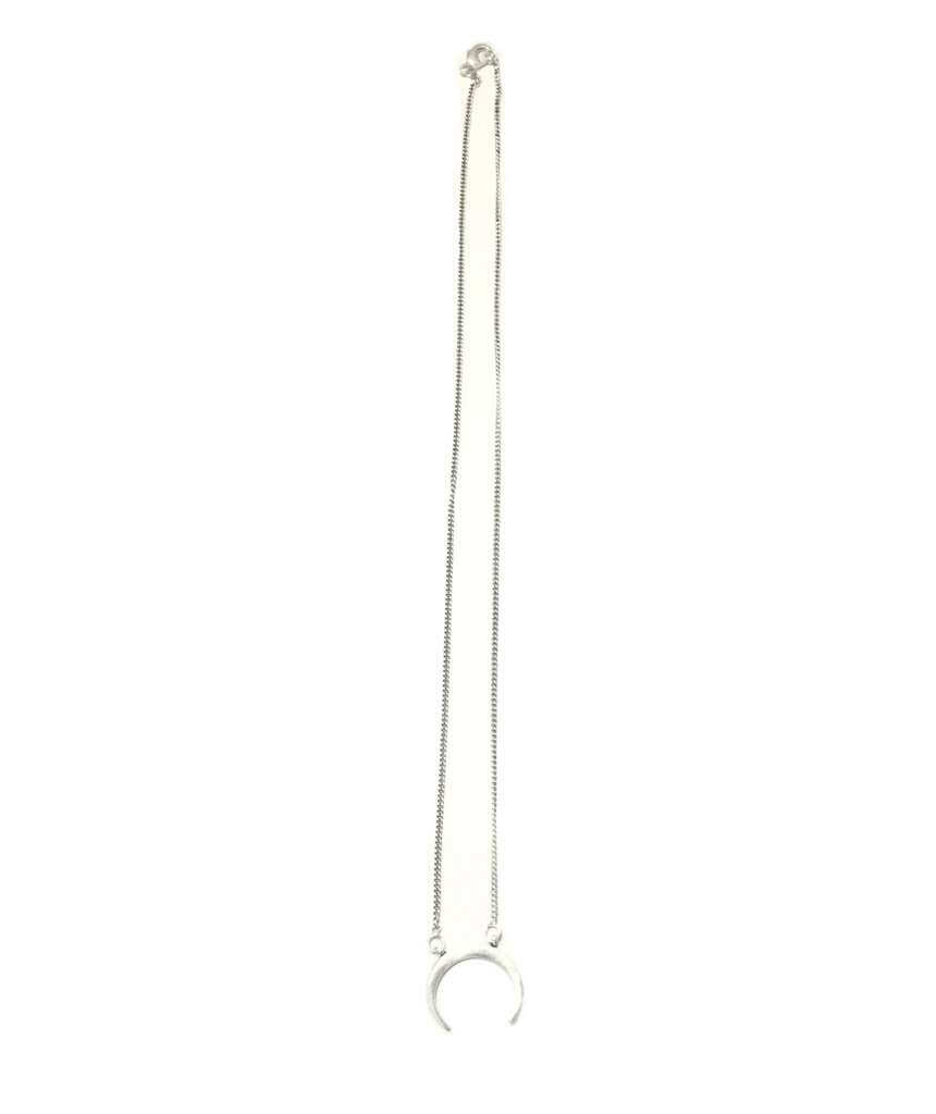 Silver Horn Pendant Necklace
