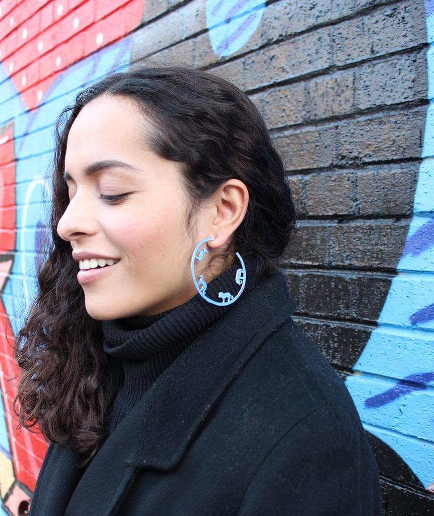 Silver Large Animal Hoop Earrings