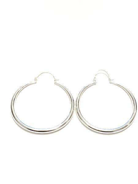 Silver Large Egyptian Hoop Earrings