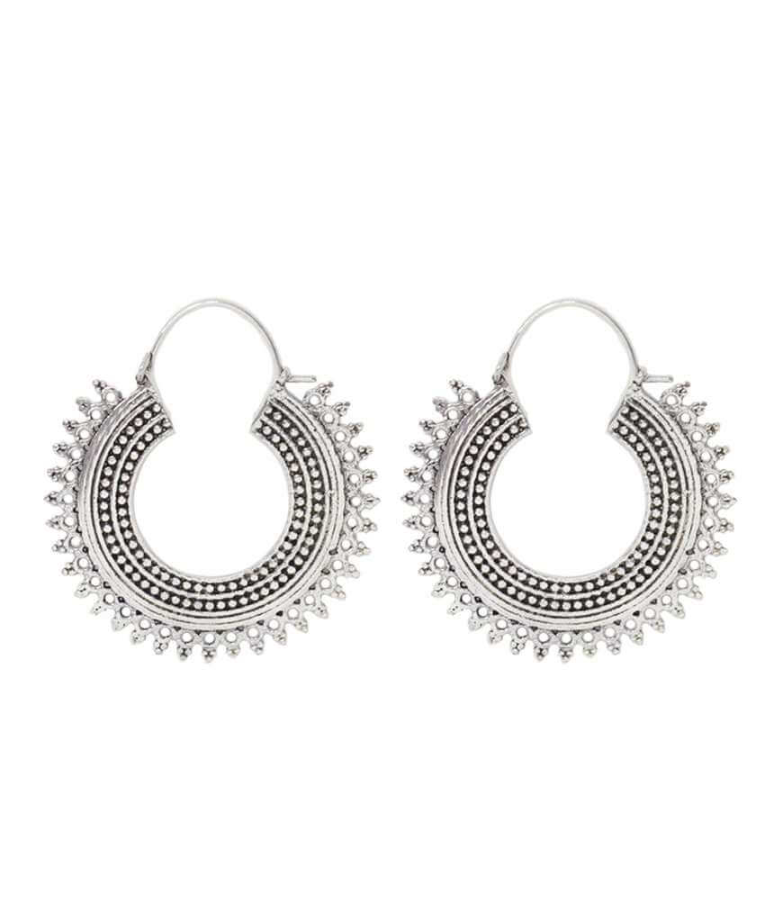 Silver Large Gypsy Hoop Earrings