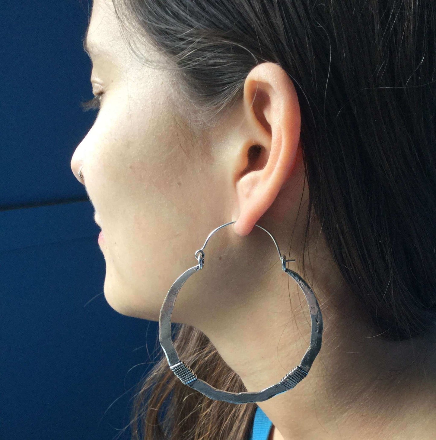 Silver Large Statement Hoop Earrings