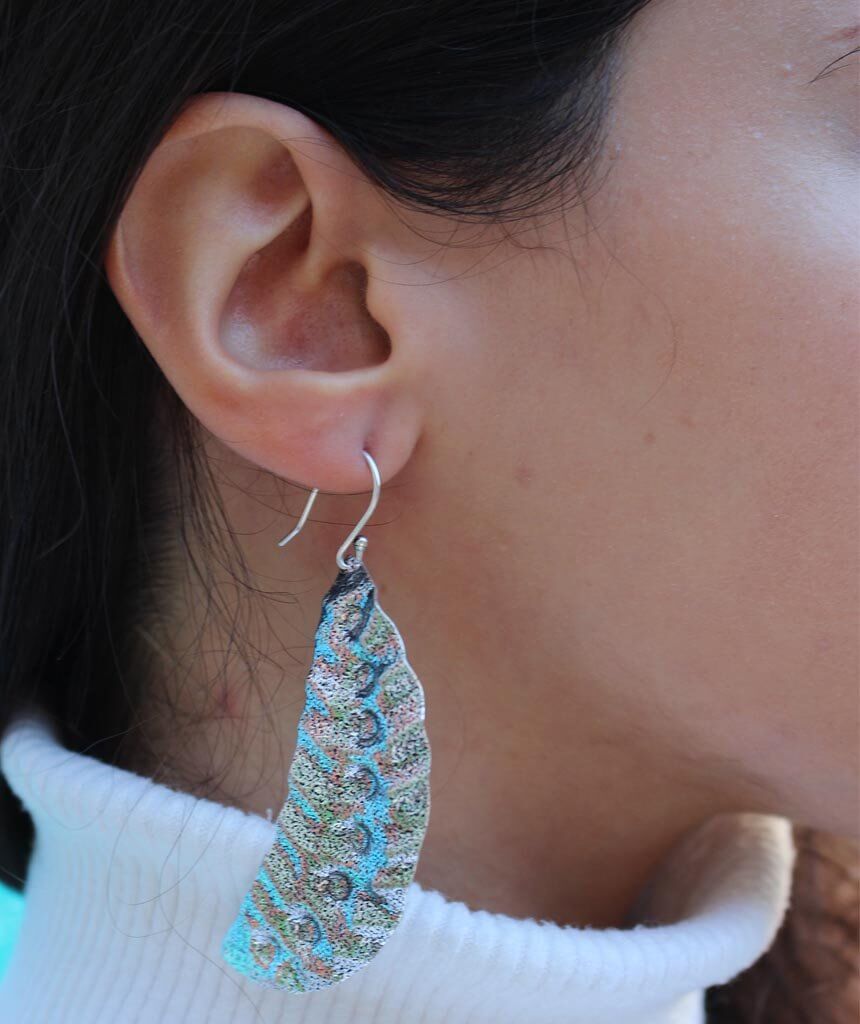 Silver Leaf Statement Earrings