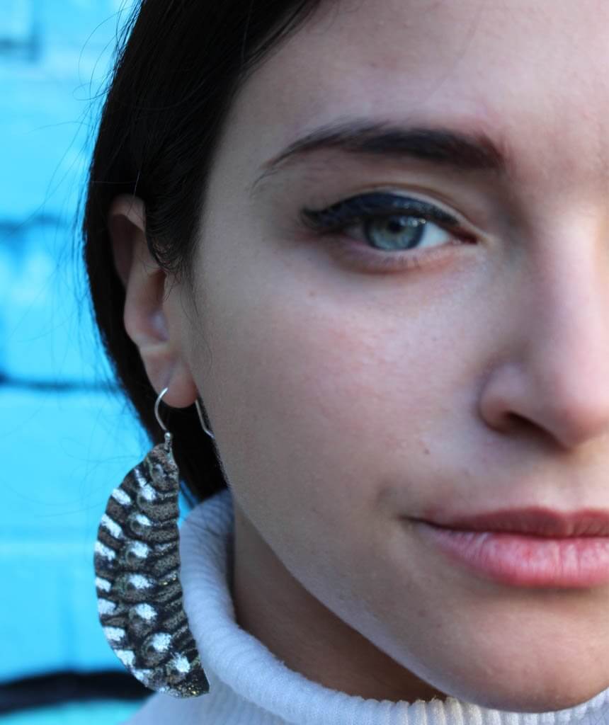 Silver Leaf Statement Earrings