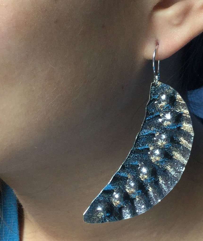 Silver Leaf Statement Earrings