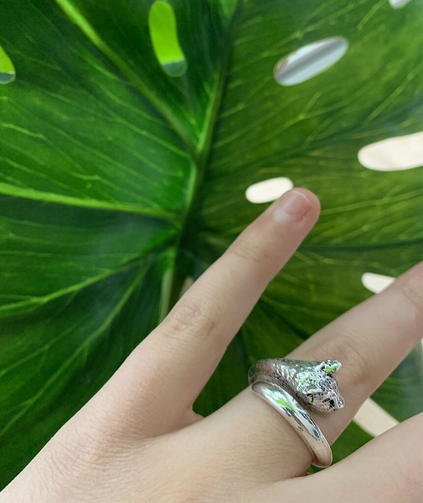 Silver Leopard Ring