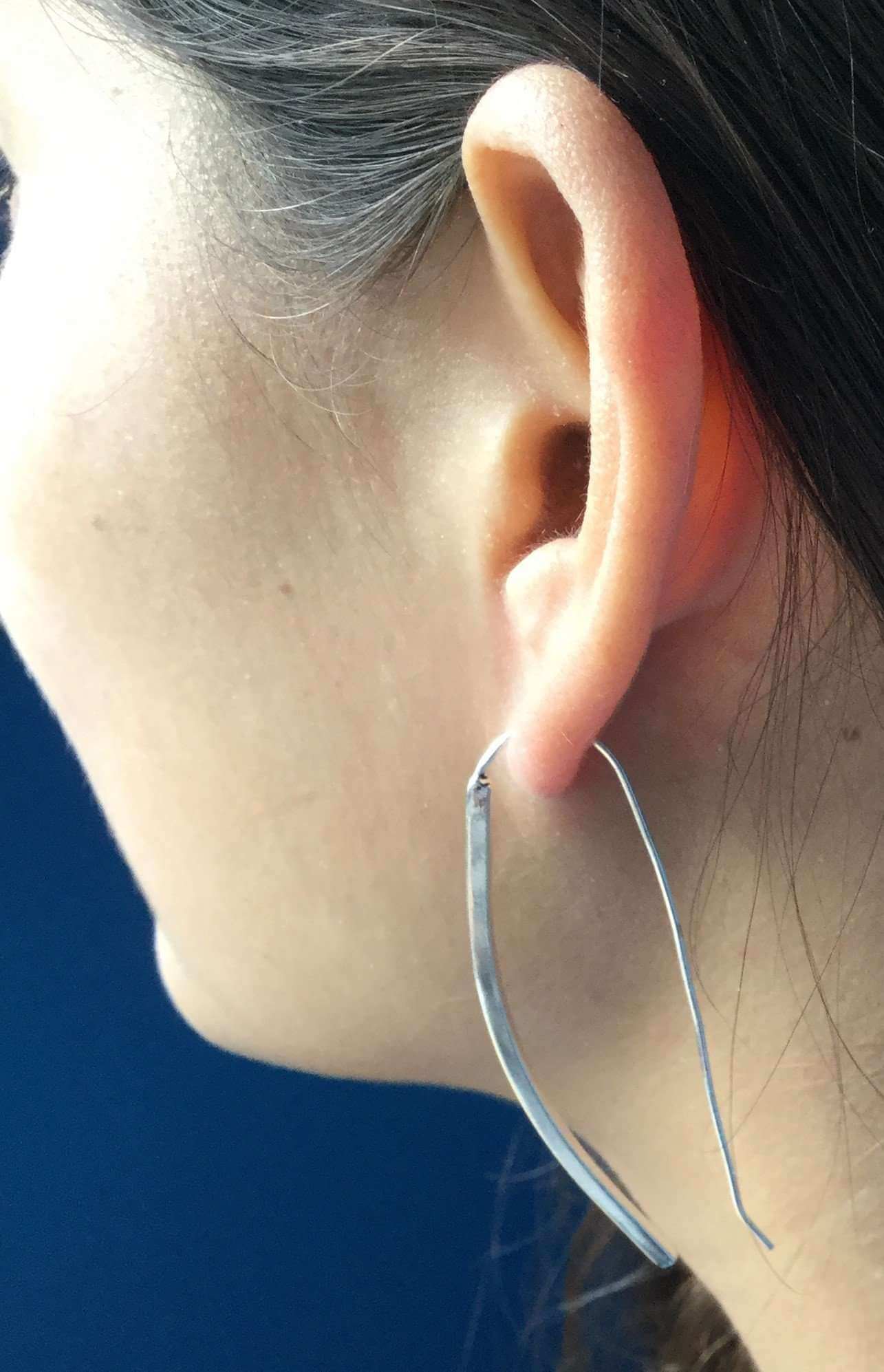 Silver Long Thin Earrings