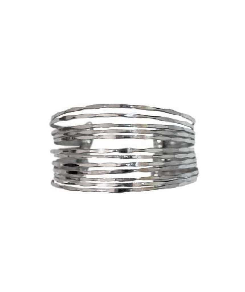 Silver Medium Multistrand Statement Brass Cuff