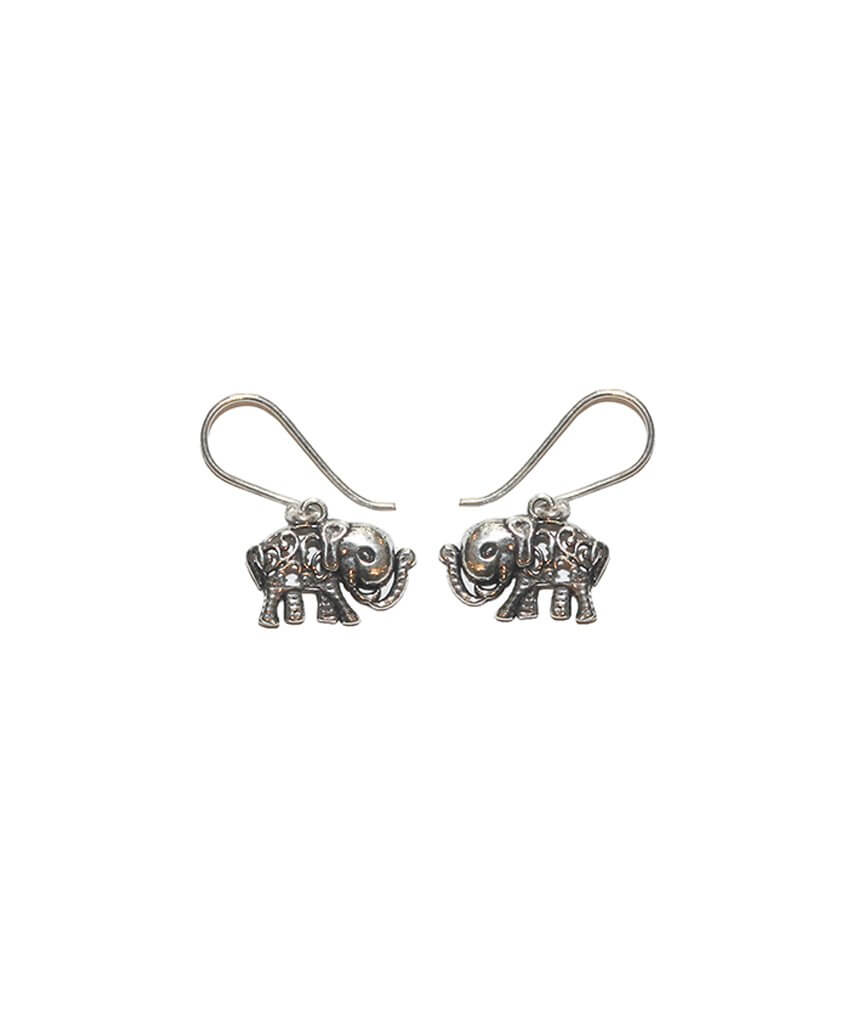 Silver Mini Elephant Earrings