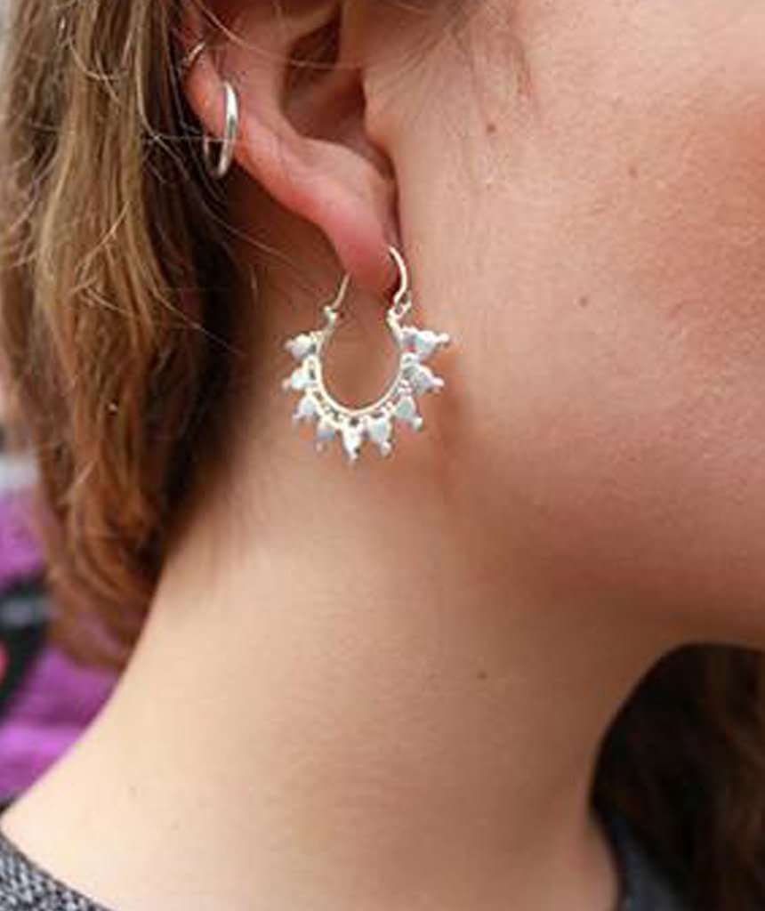 Silver Mini Sun Earrings