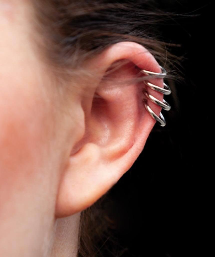Silver Nose & Hoop Fake Earring No Piercing Required
