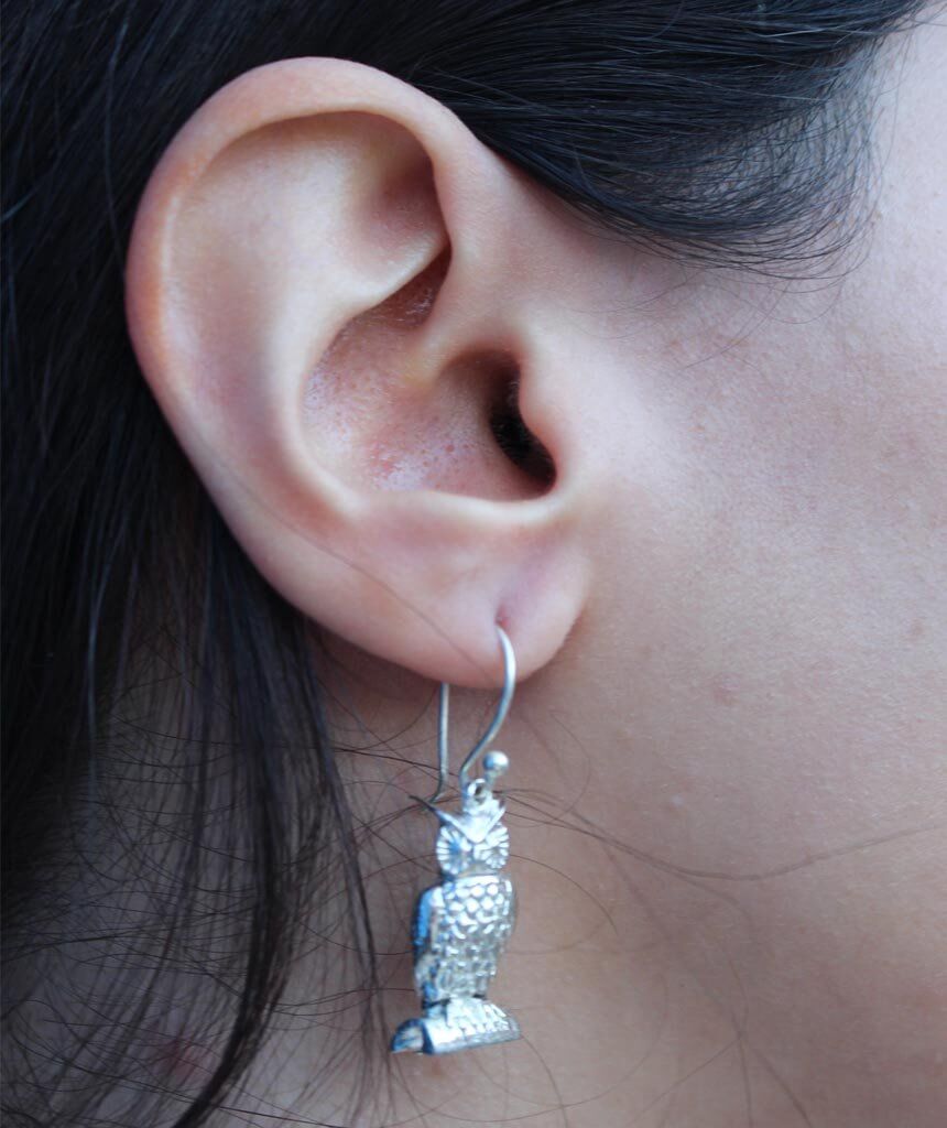 Silver Owl Earrings
