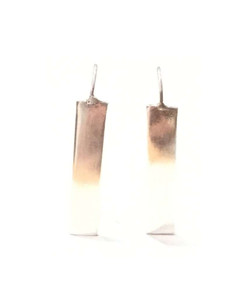 Silver Rectangular Drop Earrings