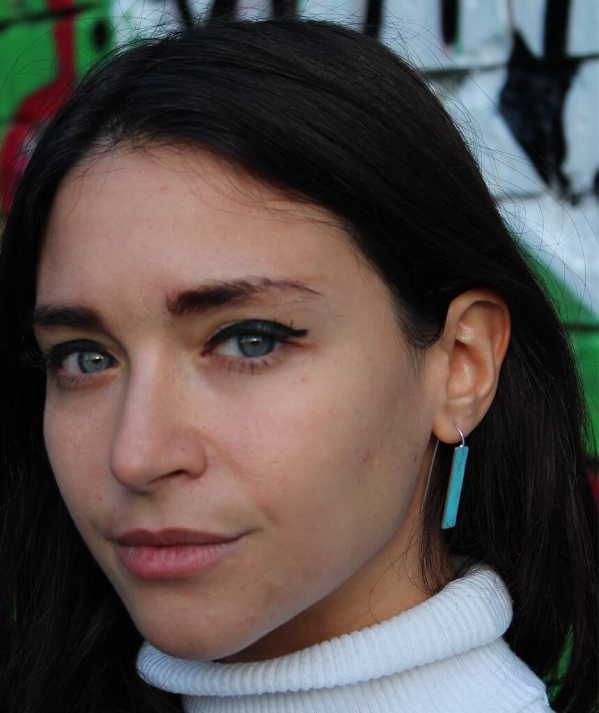 Silver Rectangular Drop Earrings