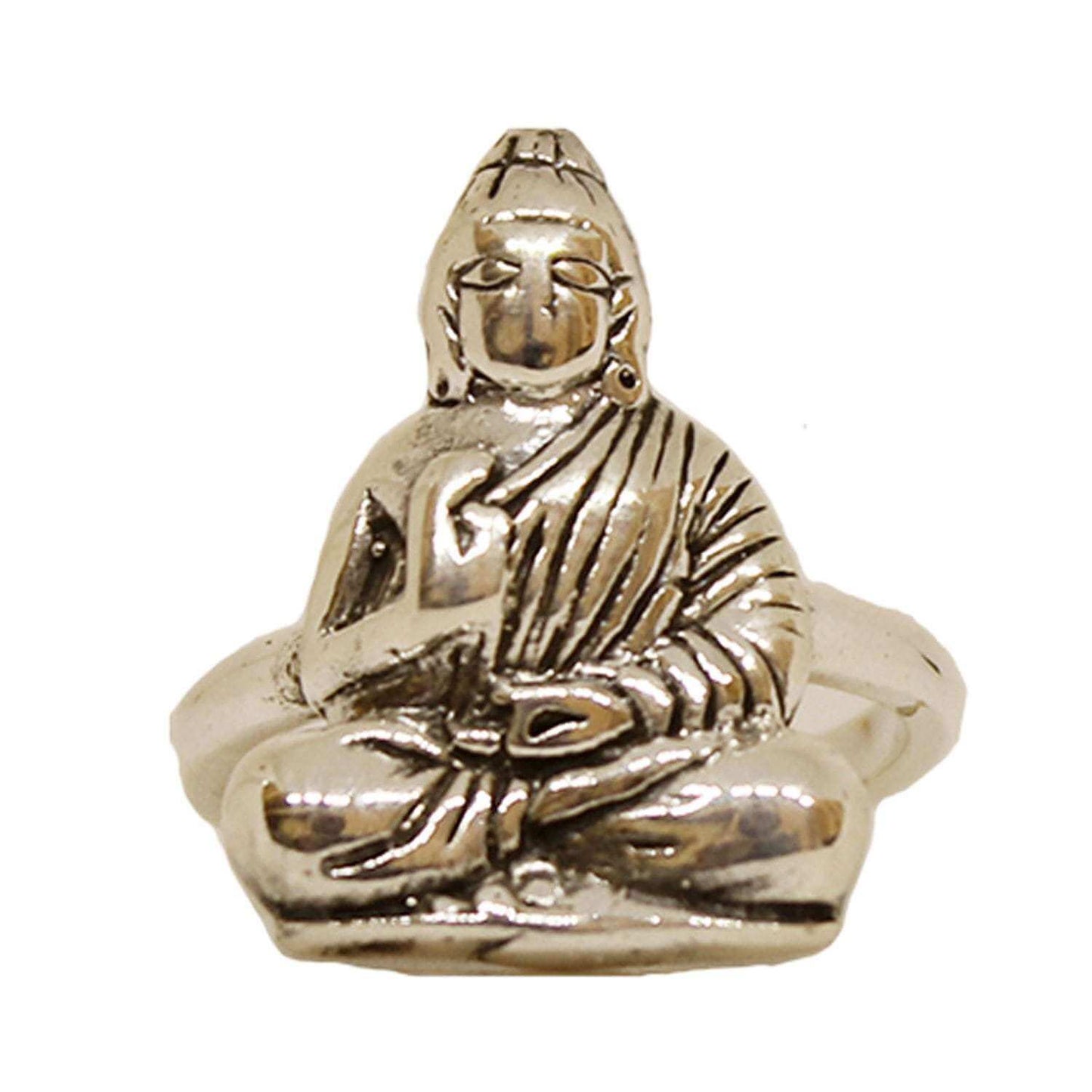 Silver Sitting Buddha Ring