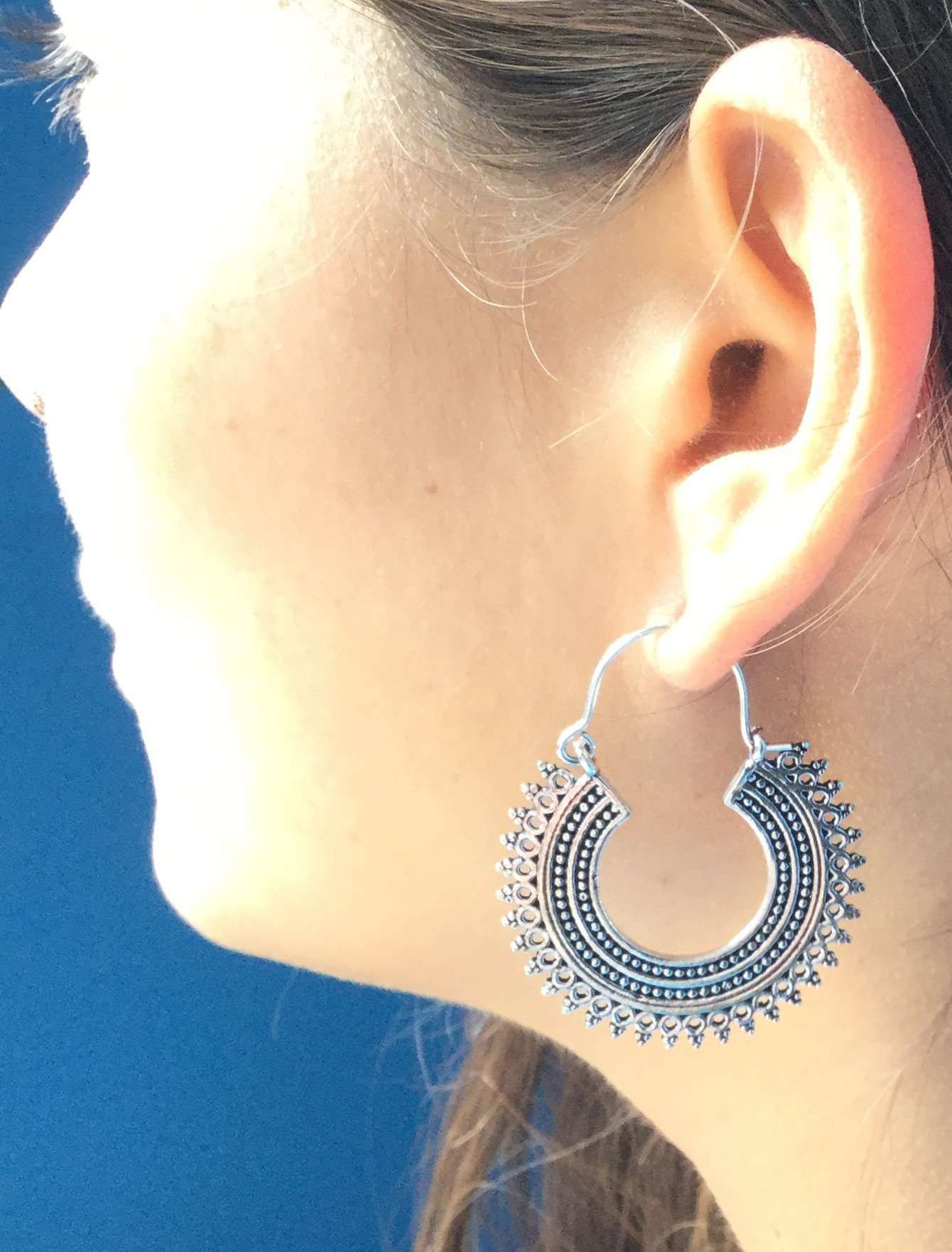 Silver Small Gypsy Hoop Earrings