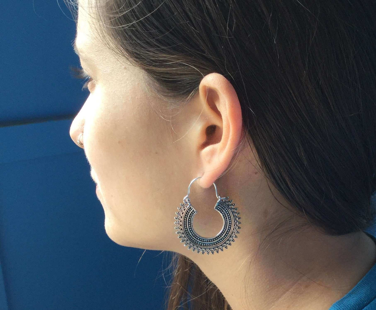 Silver Small Gypsy Hoop Earrings
