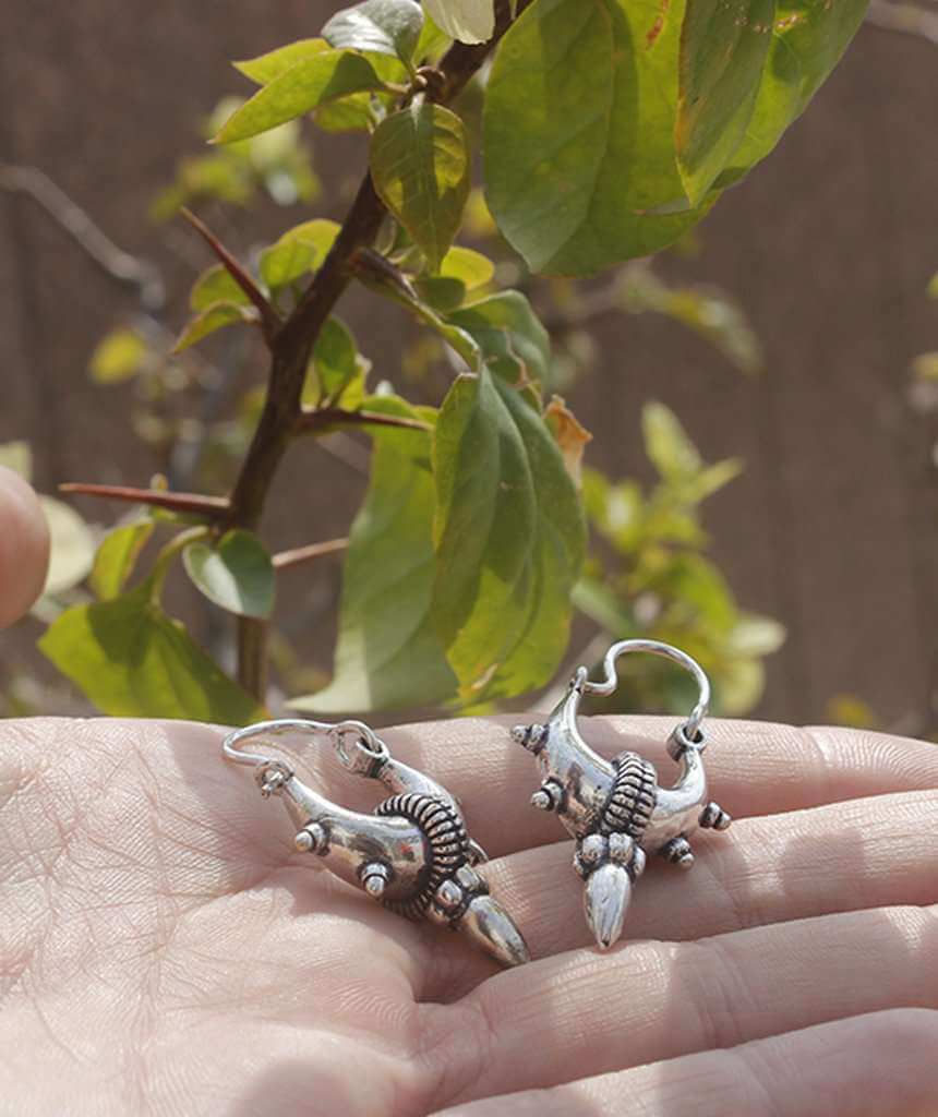 Silver Small Mandala Hoop Earrings